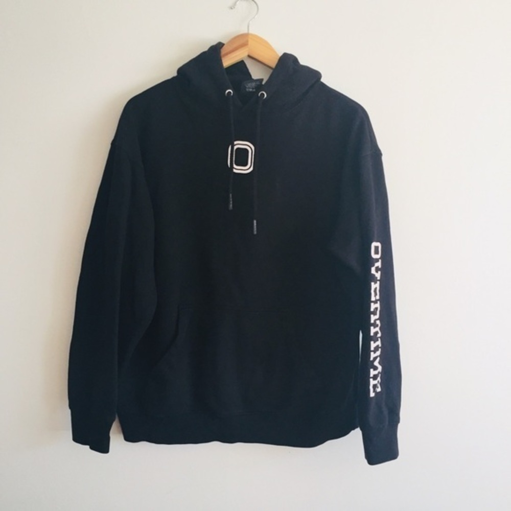 Overtime black signature large unisex hoodie
